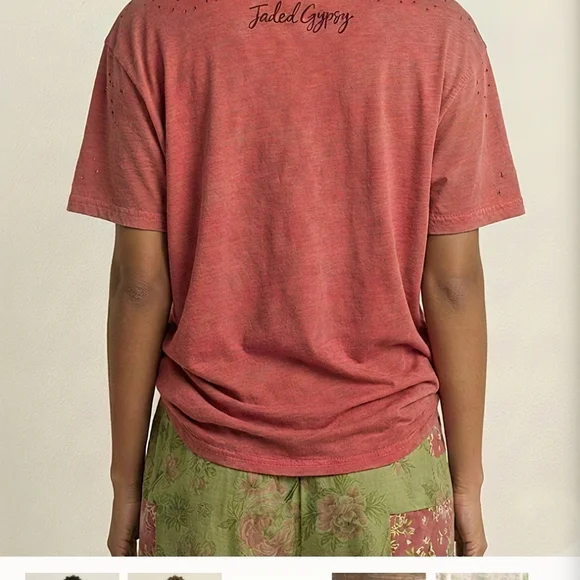 ***1 LEFT, S/M***NEW Jaded Gypsy Solar Burst Wine Moon Dance Tee - Picture 5 of 5